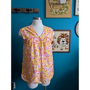 Vintage floral smock top apron painting smock cooking